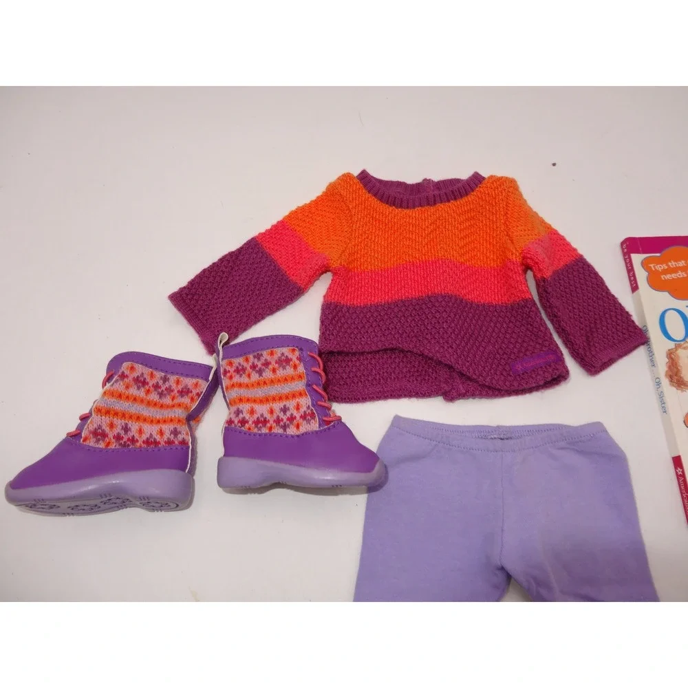 American Girl Doll Warm Winter Outfit Boots Shirt Pants and Book Set